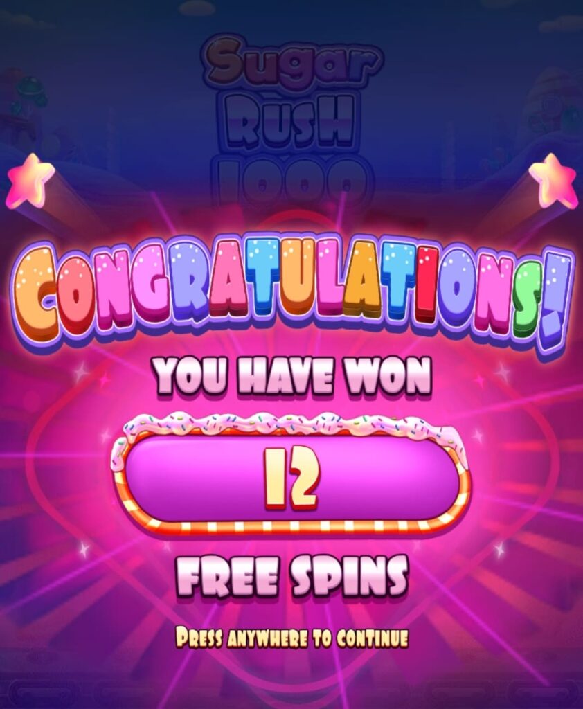 Free Spins Sugar Rush 1000